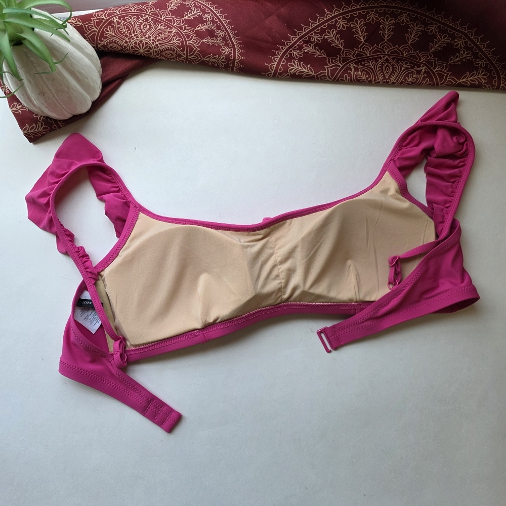 J. Crew Ruffled Swim Top Pink Medium - Picture 8 of 11